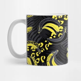 Yellow and Black Palms and Bananas Mug